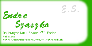 endre szaszko business card